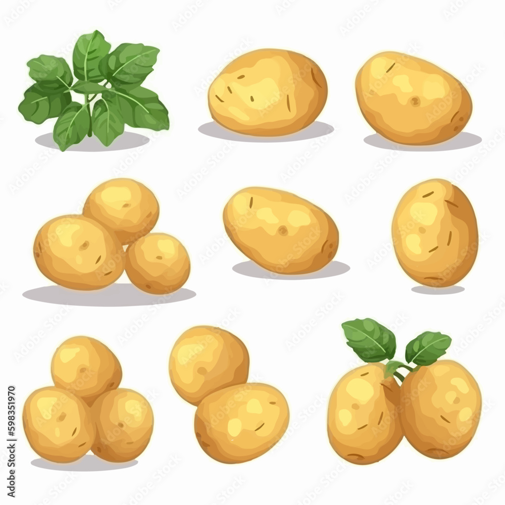 Vector illustration of a potato with a gradient overlay for a modern ...