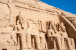 Statues of Ramses II at the entrance to the Abu Simbel temple in Egypt