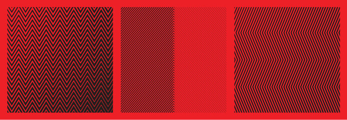 Wall Mural - set of wave zig zag oblique smooth lines pattern in vector