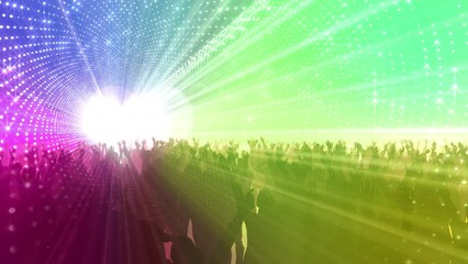 Wall Mural - Dance Party Disco Club audience spectators Lights Glitter Background