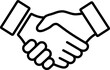 © photostory - Linear icon of handshake of two hands as concept of trust and support