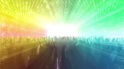 Wall Mural - dance party disco club audience spectators lights glitter background