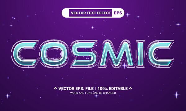 Cosmic 3d editable vector text effect on space background