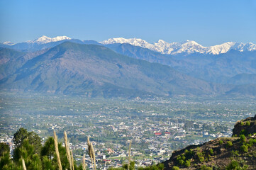  View of Mansehra City with Mountain Range in Pakistan