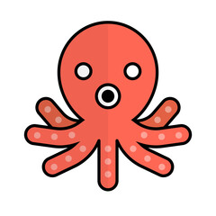 Wall Mural - Flat design octopus icon. Vector.