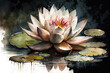 lotus flower in aquarelle style, ai generated