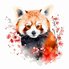 Red Panda Watercolor Paint