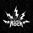Rock and Roll Music Symbol with Lightning Bolts Vector Design Illustration