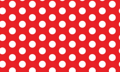 Poster - abstract seamless white polka dot with red bg.