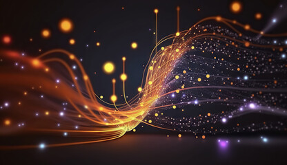 Poster - Modern digital abstract 3D background. Copy space. Based on Generative AI
