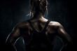 © MxCaptures - Fitness in Motion: Back View of Athletic Woman in Clean Sharp Focus with Soft Shadows - Generative Ai
