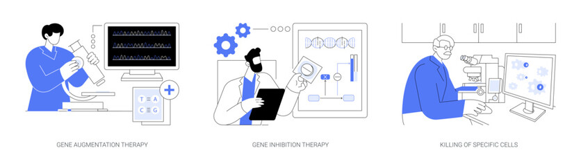 Wall Mural - Gene therapy abstract concept vector illustrations.