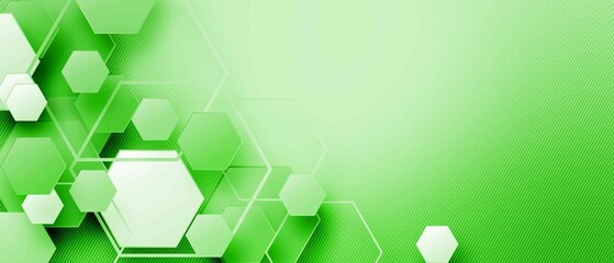 Abstract green hexagons repeating and futuristic technology concept background