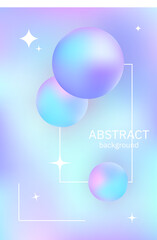 Abstract chrome bubble fluid y2k gradient background vector. holo trendy vector illustration poster colorful geometric shape and liquid color wallpaper texture 80s, 90s cover. EPS