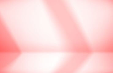 Aufkleber - Bright red room with sunlight from the window. Showcase with shadow overlay effect
