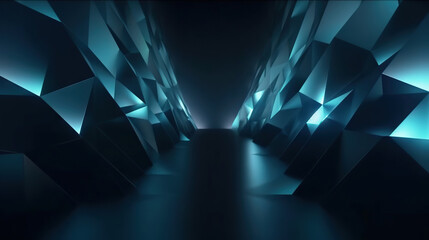 Poster - Modern digital abstract 3D background. Copy space. Based on Generative AI