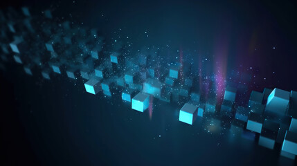 Poster - Modern digital abstract 3D background. Copy space. Based on Generative AI