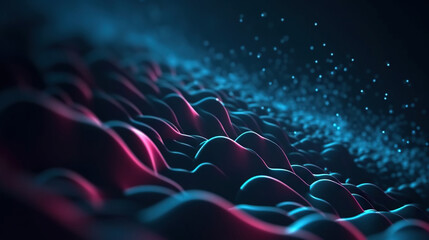Poster - Modern digital abstract 3D background. Copy space. Based on Generative AI