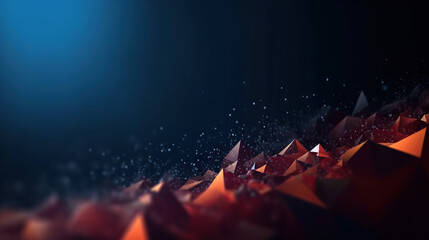 Poster - Modern digital abstract 3D background. Copy space. Based on Generative AI