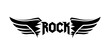 Rock N Roll Music Winged Vector Graphic Symbol