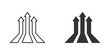 Three up arrows icon. Vector illustration.