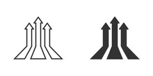 Three Up Arrows Icon. Vector Illustration.