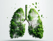 © ZaStock - Tree branches shaped like human lungs, forest protection ecology illustration.