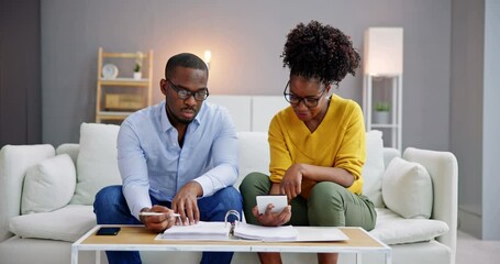 Poster - African Couple Doing Financial Budgeting