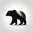 silhouette of bear isolated vector illustration on white background for animal logo, graphic icon, and modern home décor. perfect for wildlife and safari-themed designs. generative ai