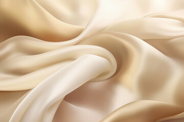 Satin texture beige gradient fabric background, silk backdrop. Generative AI Generative AI