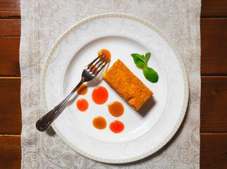 Poster - Sweet dessert in restaurant top view