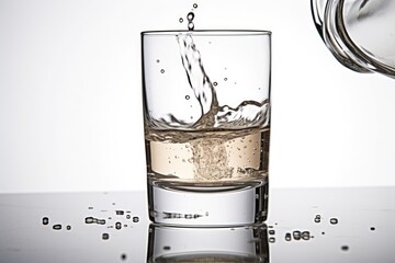 Sticker - Water being poured into a glass. Generative AI