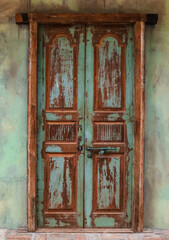 Poster - View of old building with wooden door