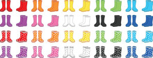 Rubber Rain Boots Clipart Set - Color & Polka Dot 