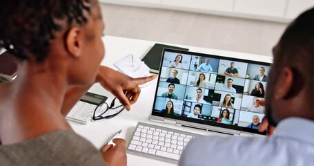 Poster - Online Video Conference Meeting On Tablet