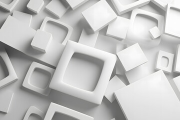 Canvas Print - white abstract architecture background. neural network ai generated art