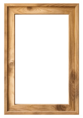 Wall Mural - Simple wooden frame. Natural wood picture frame isolated