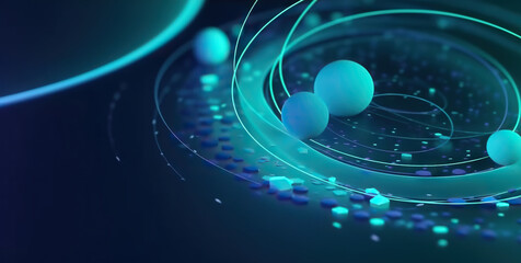 Poster - Modern digital abstract 3D background. Copy space. Based on Generative AI