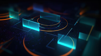 Poster - modern digital abstract 3d background. copy space. based on generative ai