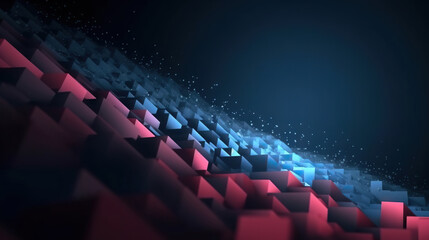 Poster - modern digital abstract 3d background. copy space. based on generative ai
