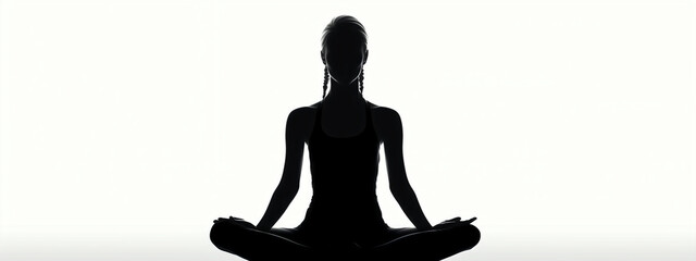 Female doing yoga isolated vector illustration on white background for logo, graphic design, advertising, and marketing. generative ai