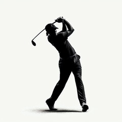 silhouette of golfer - isolated vector illustration on white background for logo, graphic design, advertising, and marketing. generative ai