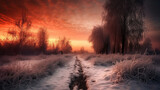 Fototapeta  - Winter Forest Landscape