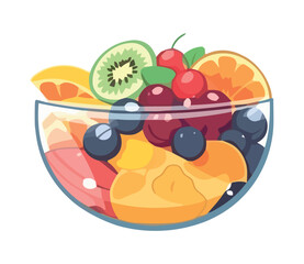 Wall Mural - Fresh fruits salad, healthy and delicious Generative AI