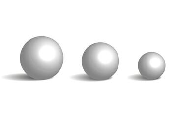 Poster - White volumetric balls. Geometric shape. Vector illustration. 