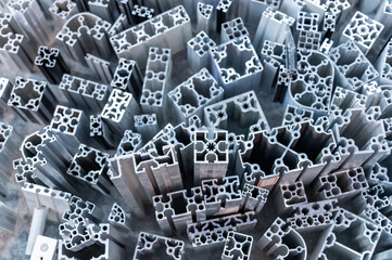 Cross sections of extruded aluminium or aluminum channels for use in manufacturing and fabrication