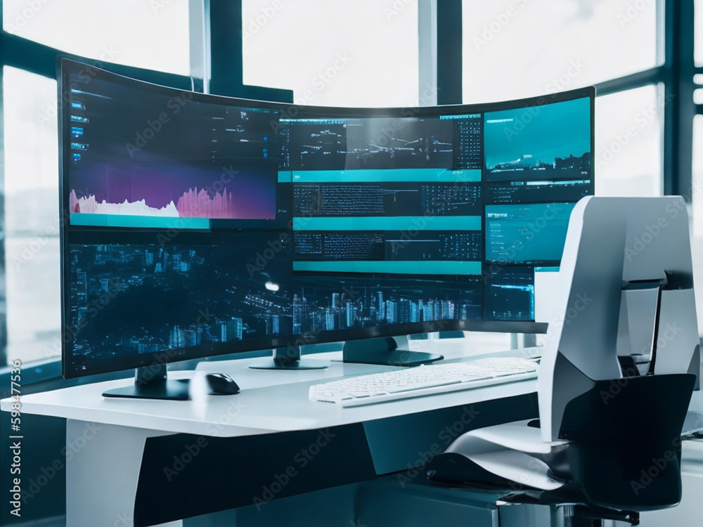 Dynamic Data Visualization Screen Display The dynamic business finance data analytics graph displayed on the ...