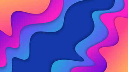 Canvas Print - Modern Abstract Colorful Gradient Waves Background Design