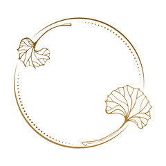 Wall Mural - vector round dotted frame. floral elements decoration