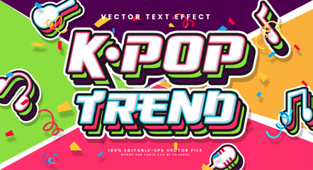 Wall Mural - K-pop trend editable text style effect. Vector text effect